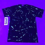 Discharged MidNight UV-Glow Tie-Dye Adult Small Scrunch Tee