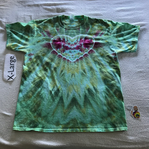 Adult XL Time Warp Dragon's Heart ~ Inclined Ice-Dyed Tee Dyed