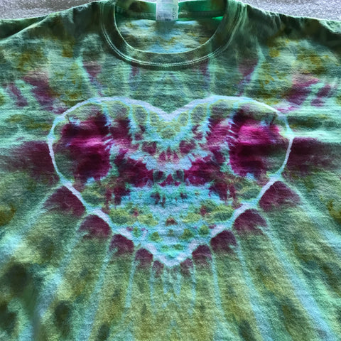 Adult XL Time Warp Dragon's Heart ~ Inclined Ice-Dyed Tee Dyed