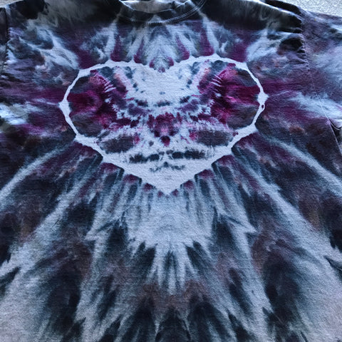 Adult Large Time Warp Heart ~ Inclined Ice-Dyed Tee
