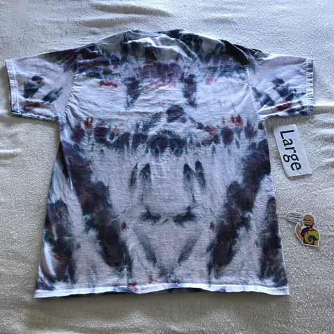 Adult Large Time Warp Heart ~ Inclined Ice-Dyed Tee