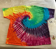 3X Tie-Dye Rainbow Spiral tee