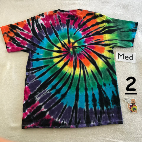 Adult Medium Tie-Dye Midnight Rainbow Spiral