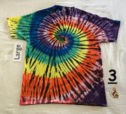 Adult Large Tie-Dye Midnight Rainbow Spiral tee