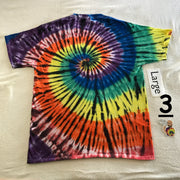 Adult Large Tie-Dye Midnight Rainbow Spiral tee