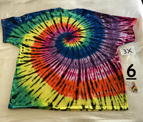3X Tie-Dye Midnight Rainbow Spiral tee
