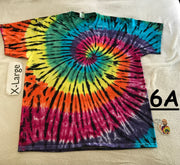 XL Tie-Dyed Midnight Rainbow Spiral tee