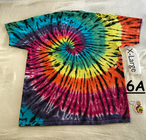 XL Tie-Dyed Midnight Rainbow Spiral tee