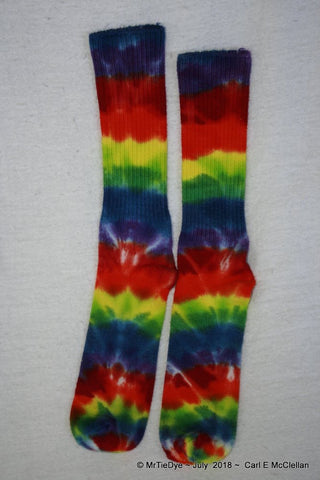 Rainbow Tie-Dye Bamboo Socks sz 10-13