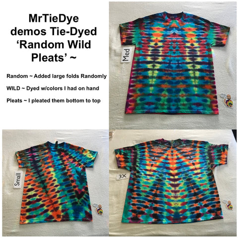 Adult Small Random WILD Pleated Tie-Dye Tee