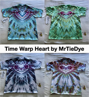 Adult XL Time Warp Dragon's Heart ~ Inclined Ice-Dyed Tee Dyed