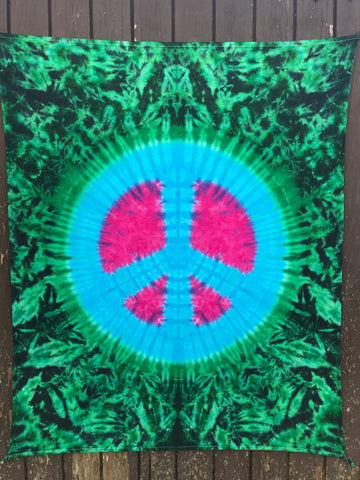 Tie-Dye Peace Sign Tapestry