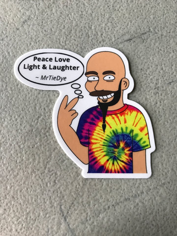 MrTieDye Peace Love Light & Laughter Stickers
