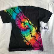 Adult Medium Discharged & Tie-Dye Rainbow Path with a Spiral Tee