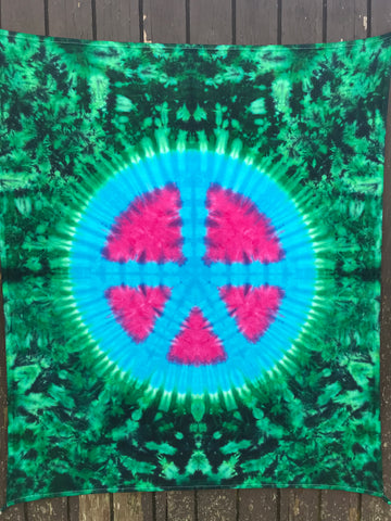 Tie-Dye Huggable Peace Sign Tapestry