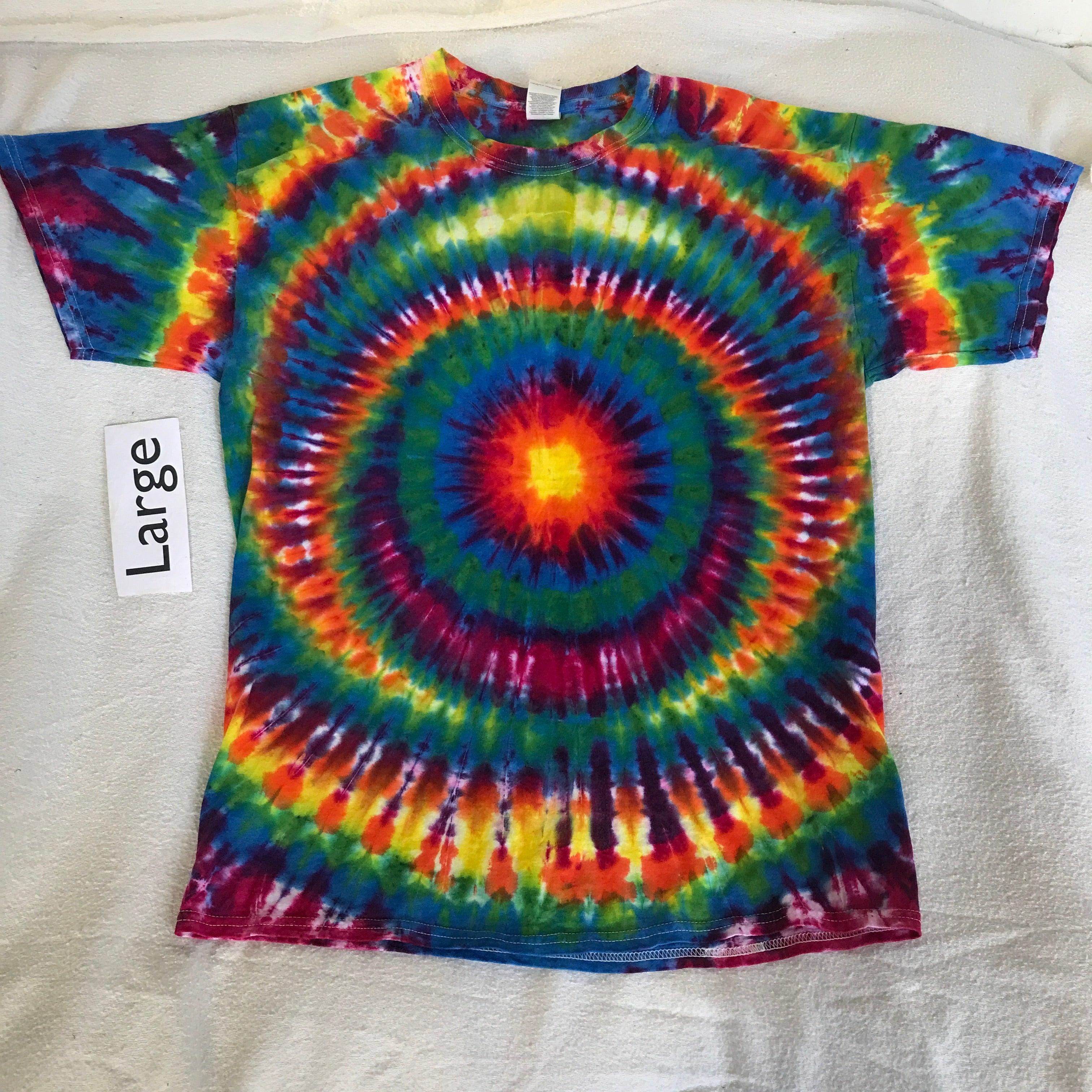 Adult Large HWI Tie-Dye Rainbow WigWag ZigZag Tee – MrTieDye