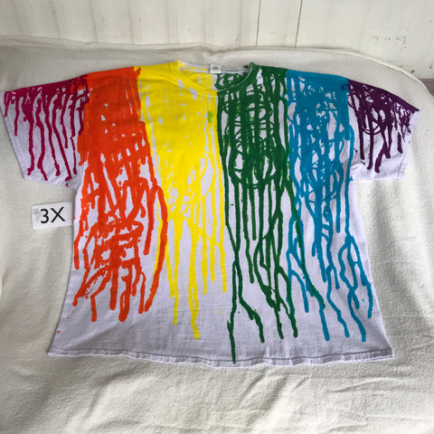 3X Rainbow Drip Tie-Dye Tee