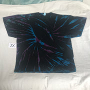 3X Discharged & Tie-Dyed Tee in Blue & Purple