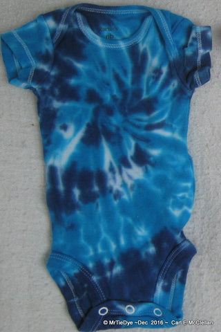 New Born Tie-Dyed Blue Spiral Carter's Body Suit