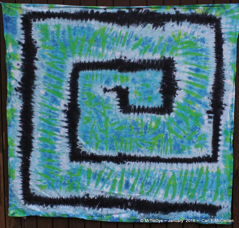 Tie-Dye Square Spiral Tapestry
