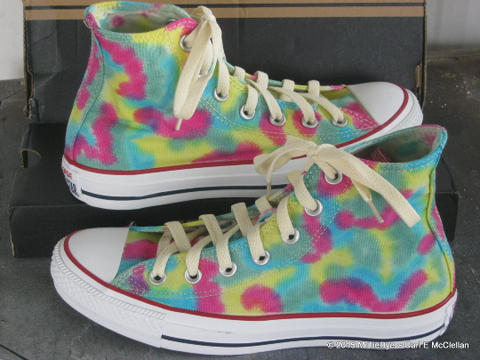 Men sz 5.5 Rainbow Pastel Hand Dyed Converse Sneakers Hi Top Women sz 7.5