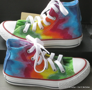 Children sz 10.5 Rainbow Hand Dyed Converse Hi Top Sneakers